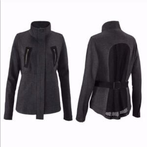 CAbi 3184 Love Carol Gray Modern Mesh Back Buckle Full Zip Jacket XS Moto Biker